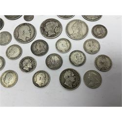Approximately 215 grams of Great British pre 1920 silver coins including George IV 1829 sixpence, William IIII 1834 three pence, florins, sixpence etc 