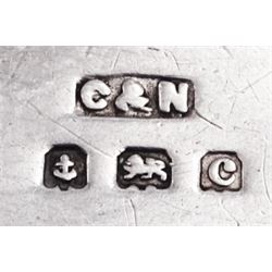 Two Edwardian silver stamp holders modelled in the form of envelopes, the first example detailed 'Stamps', hallmarked Crisford & Norris Ltd, Birmingham 1903, the second of plain form, hallmarked Crisford & Norris Ltd, Birmingham 1902, approximate total weight 0.38 ozt (11.8 grams)