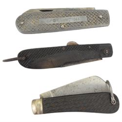 Collection of pen knives, including Swedish barrel knife, with steel blade, marked Segerstrom Eskilstuna, Pradel, Jowika, Springer etc 