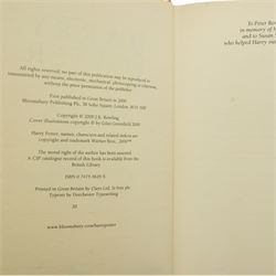 J.K.Rowling - Five Harry Potter books with dust jackets, four marked First Edition, the Half Blood Prince with misprint on page 99 and Order of the Phoenix with print error and two blank pages