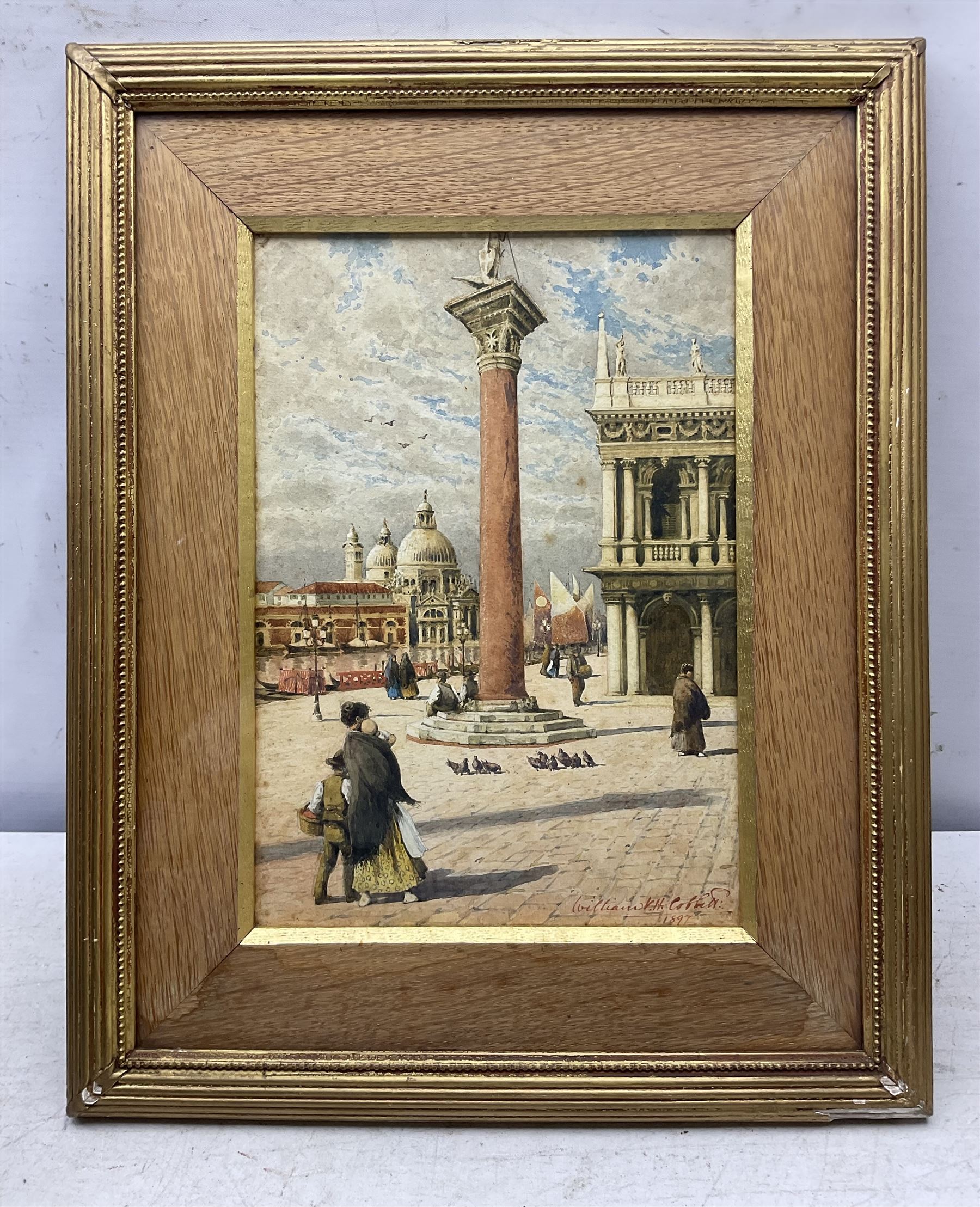 William Vines Holt Cobbett (British 19th/20th century): Outside St Mark's Square - Venice, watercolour signed and dated 1897, 28cm x 19cm