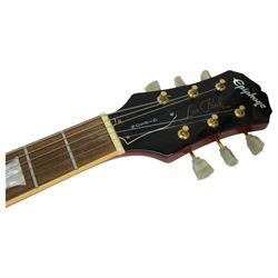 2001 Epiphone Les Paul ES Pro Limited Edition hollow body electric guitar in cherry sunburst finish, made in Korea serial no. U01040599, contained within hard case, guitar length 98.5cm