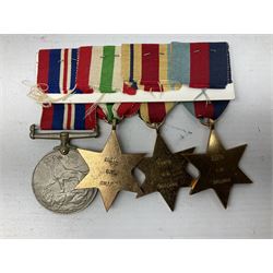 QEII General Service Medal awarded to 23504634 CFN. R.G. Beech REME; Pakistan Independence Medal awarded to Nadir Khan F.C.330; India Independence 50th anniversary medal; and a quantity of WW2 and later medals including Territorial Efficiency Medal awarded to 6196646 Gnr. J.G. Oatway R.A. (13)