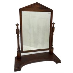 Small mahogany bow front cabinet, Victorian dressing table mirror, carved stool, bergere stool (4)