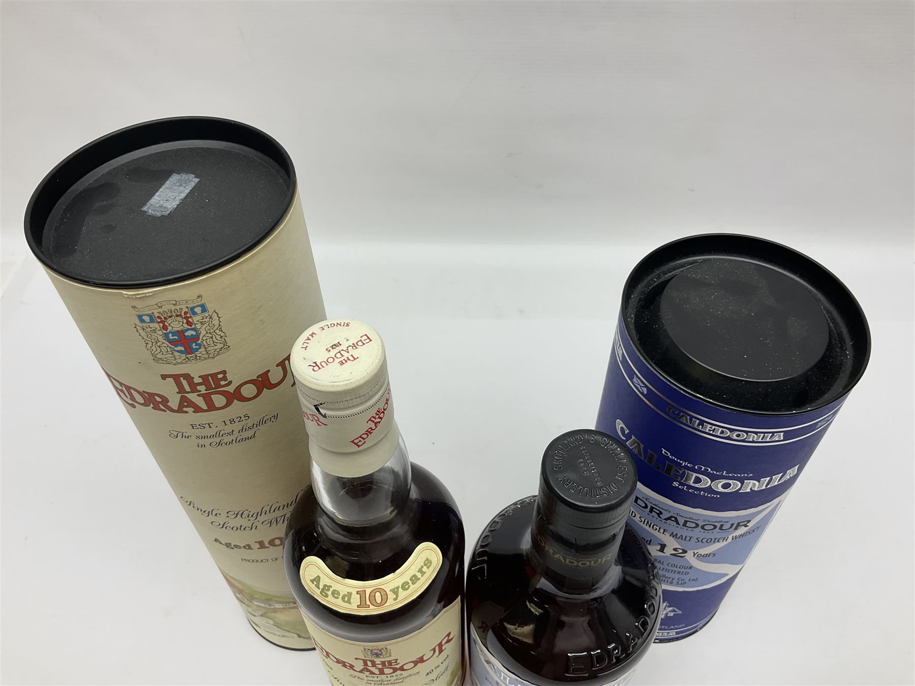 Edradour, 10 year old, single malt Scotch whisky 75cl 40% vol and Edradour, 12 year old, single malt Scotch whisky, 70cl, 46% vol , both boxed (2)