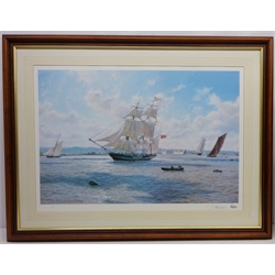  'The Whaler 'Phoenix' off Greenwich 1820', limited edition colour print No.202/800 signed in pencil by John Steven Dews (1949- ) with Chelsea Green Editions blind stamp 55cm x 79cm    