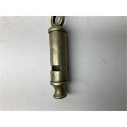 Three J Hudson & Co Birmingham military whistles, dated 1915, 1916, 1923