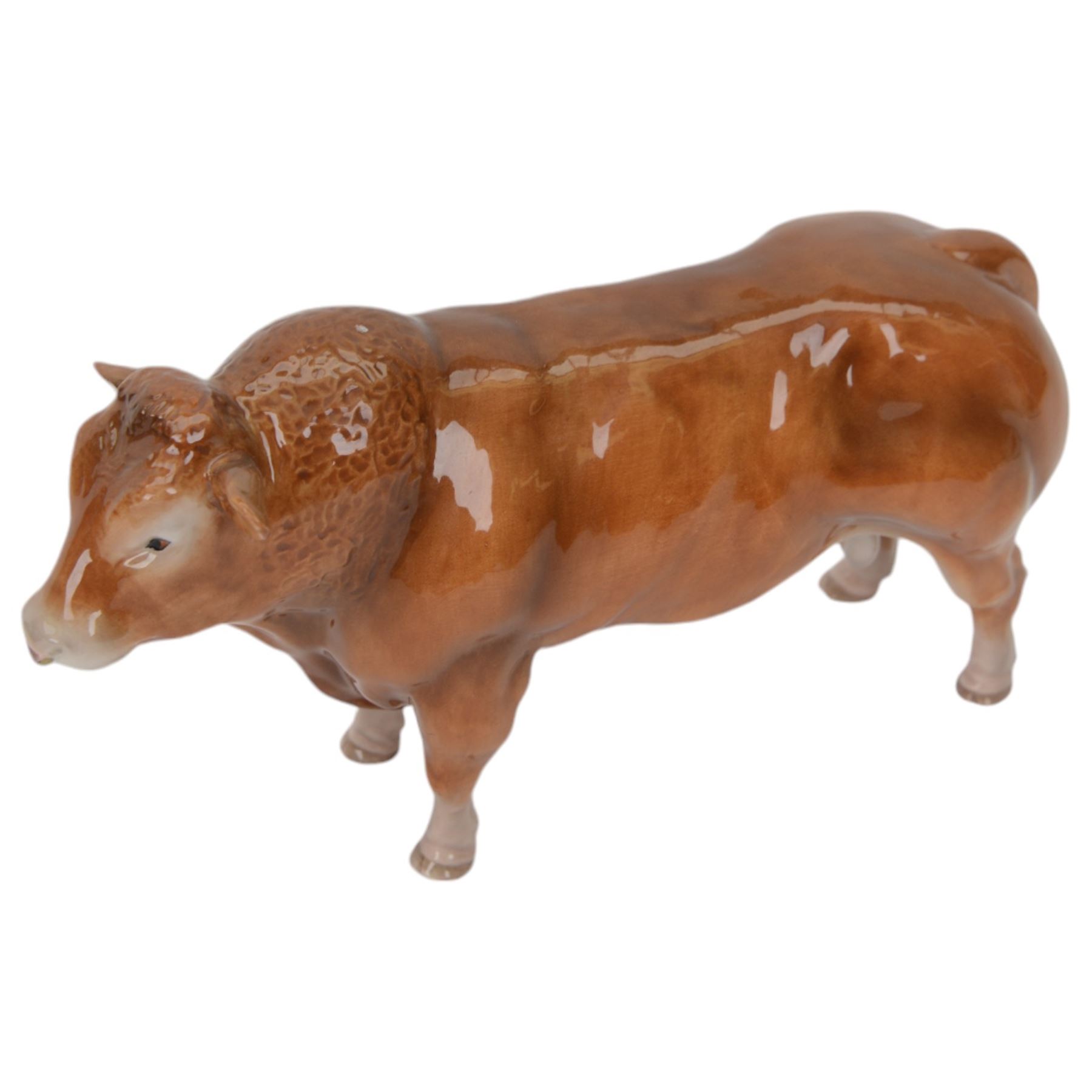 John Beswick Limousin Bull, together with Beswick Connoisseur Polled Hereford Bull in matt