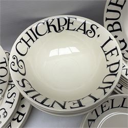 Emma Bridgewater part dinner service in Black Toast pattern, including six dinner plates, eight pasta plates in two sizes, ten side plates etc (31)