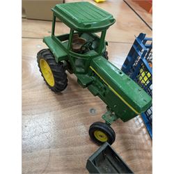 Diecast vehicles, including Britains John Deere tractor, two Corgi 007 Lotus Espirit, four Dinky tanks, etc