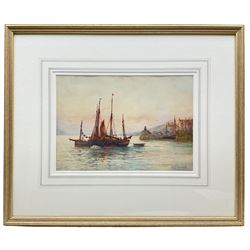 Frank (Frederick) William Scarborough (British 1860-1939): 'Evening Off Kirkcaldy - Scottish Coast', watercolour signed 23cm x 33cm