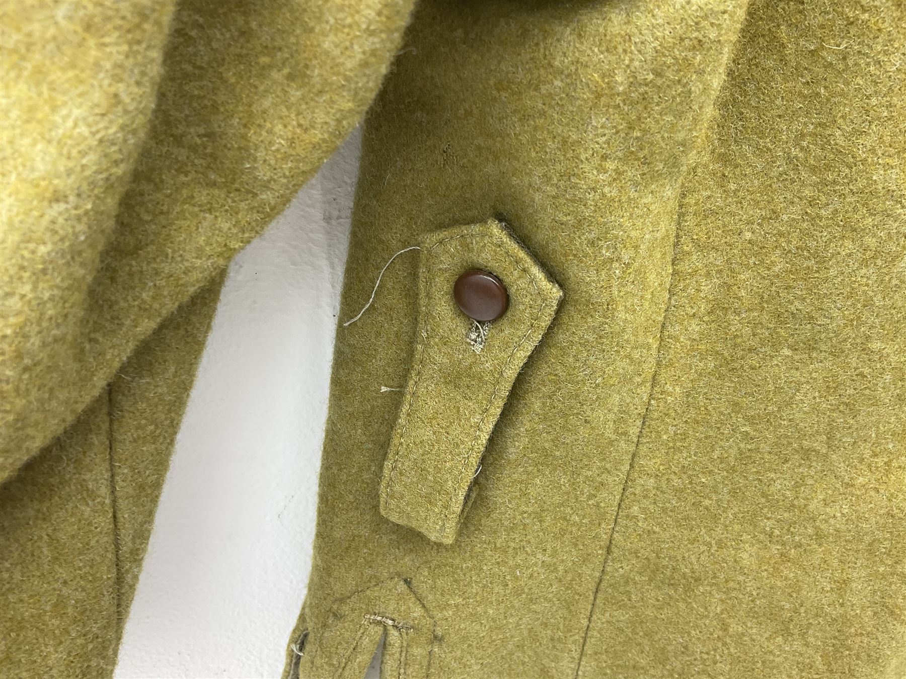 Japanese Type 38 winter tunic, the lining stamped with various Japanese character marks