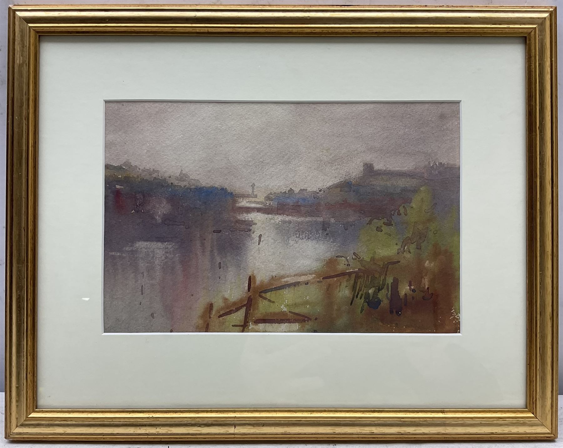 Edward Enoch Anderson (Staithes Group 1878-1961): Whitby from Divinity Flat and Upper Harbour Whitby, two watercolours unsigned 17cm x 25cm (2) 
Provenance: with T B & R Jordan Fine Art Specialists, Stockton on Tees, from the artist's daughter Stella's collection, label verso