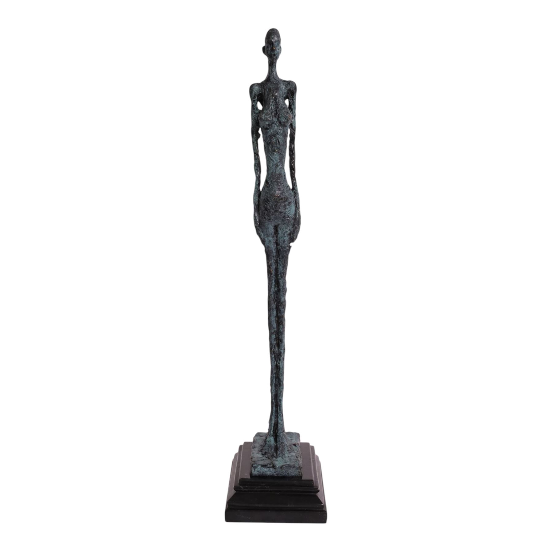 After Alberto Giacometti - Femme Venise bronze upon a stepped marble base, overall H50cm