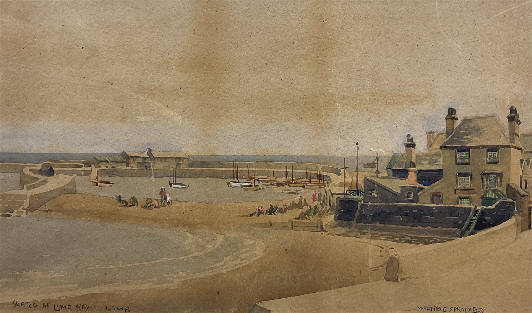 Walter Ernest Spradbery (British 1889-1969): Lyme Bay Devon for London & South Western Railway, watercolour signed and titled 26cm x 43cm