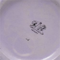 Samuel Alcock & Co lavender jug, decorated in relief with a Napoleonic scene from the Siege of Acre 1799, black printed mark to base, H22.5cm 