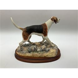 Three Border Fine Arts figure groups, comprising Fox Hound B0733, limited edition 588/950, Fox Cub A7678 and Fox and Rabbit FT02