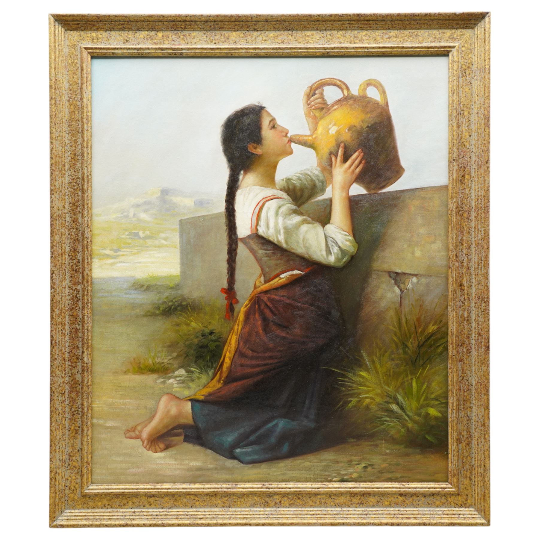 After William-Adolphe Bouguereau (French 1825-1905): 'Thirst', oil on canvas unsigned 59cm x 50cm