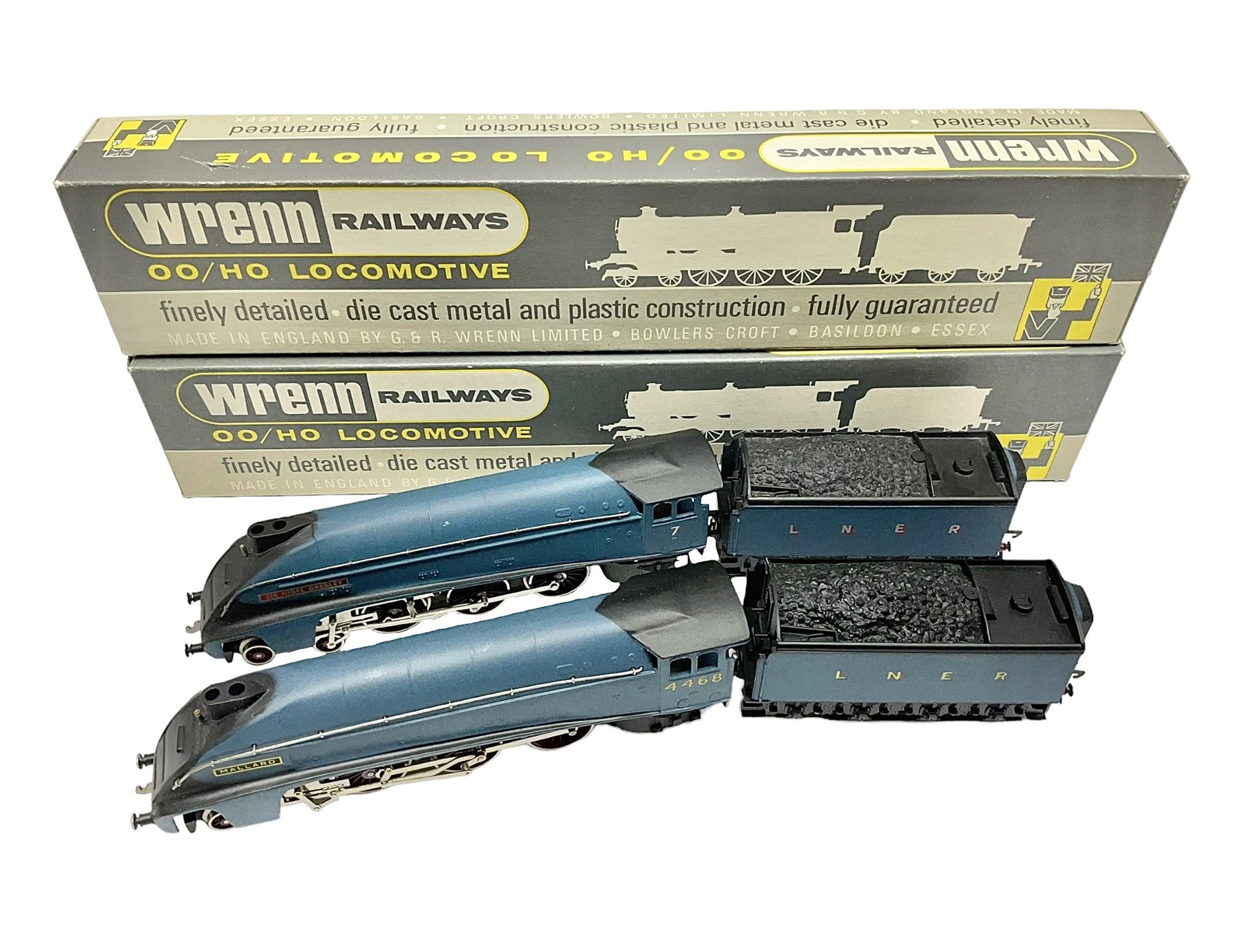 Wrenn '00' gauge - two Class A4 4-6-2 locomotives in LNER Garter Blue - 'Mallard' No.4468; and 'Sir Nigel Gresley' No.7; both boxed with instructions (2)