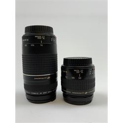 Canon EOS 350D digital camera with 'Canon Zoom Lens EF-S 18-55mm 1:3.5-5.6 II USM', with instruction manual and charger and two further lenses, Canon Ultrasonic 'Canon Zoom Lens EF 35-105mm 1:4.5-5.6' and a Canon Ultrasonic 'Canon Zoom Lens EF 75-300mm 1:4-5.6 III USM'