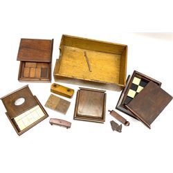 Wooden puzzle boxes and games including a puzzle chess board and other similar items