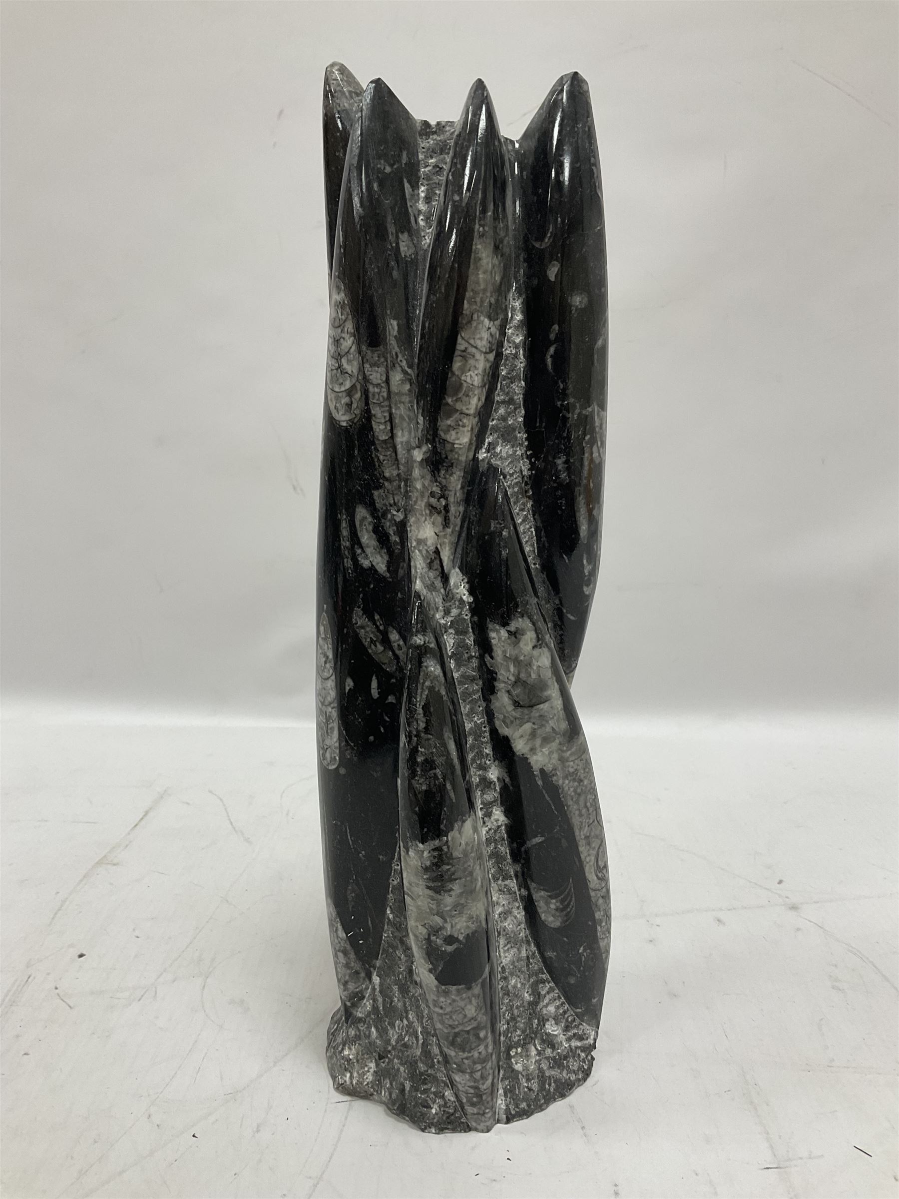Orthoceras fossil tower, age: Devonian period, location: Morocco, H33cm