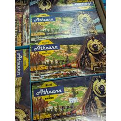Large collection of HO scale Athearn kit built rolling stock, boxed