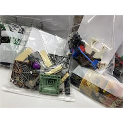 Lego - ten kits comprising Harry Potter Magic Mirror 4702; Extreme Team Rocket Car/Plane 6580; two Adventure Egypt Cars 5918; Adventure Egypt Bi-Plane 5928; Adventure Egypt Tombs and Car 5919 in golden Tutankamun box; Castle Knight with Horse & Cart 6016; Castle Witch & Fireplace 2872; Castle Robin Hood Hideout 6054; and Pirate Ship 6285; together with over 3.5kg of loose animals, characters and bricks etc; all unboxed