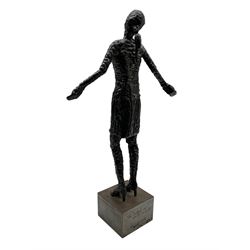 Ray Lonsdale (Northern British 1965-): 'The Ballad of Youths Farewell', steel statuette signed titled and dated 2010 to the base, H37cm including base 
Notes: originally a steel fabricator from Durham, sculpture had always been Ray’s passion, and after winning The People’s Award within the Hanging Jury Competition in Newcastle 2003, he now works as an artist full-time. He is best known for his large-scale public sculptures, such as 'Freddie Gilroy and the Belsen Stragglers' on Scarborough North Bay, 'The Tunney' on Scarborough Pier, 'The Smugglers Apprentice' on Merchants Row, and 'A High Tide in Short Wellies' on the Coble Landing Filey.