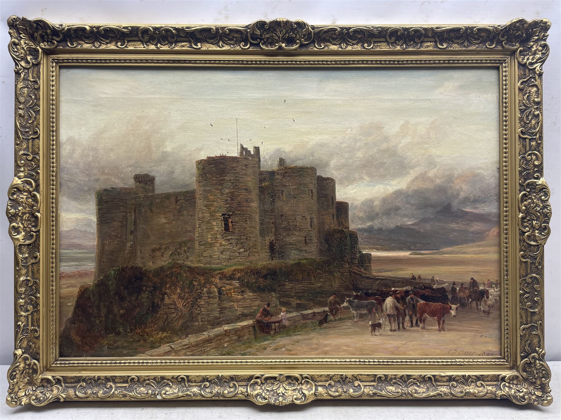 Charles Thomas Burt (British 1823-1902): Harlech Castle, oil on canvas signed and dated 1892, 50cm x 75cm 