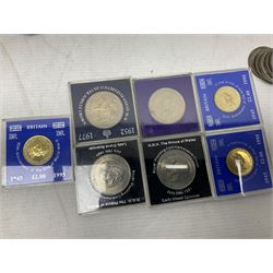 South Africa 1895 2 1/2 shillings, various Queen Elizabeth II five pound and two pound coins, pre euro coinage, pre decimal coinage etc
