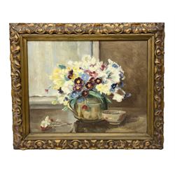 Harold Todd (Robin Hood's Bay 1894-1977): Still Life of Flowers in a Jug, oil on board signed 27cm x 35cm