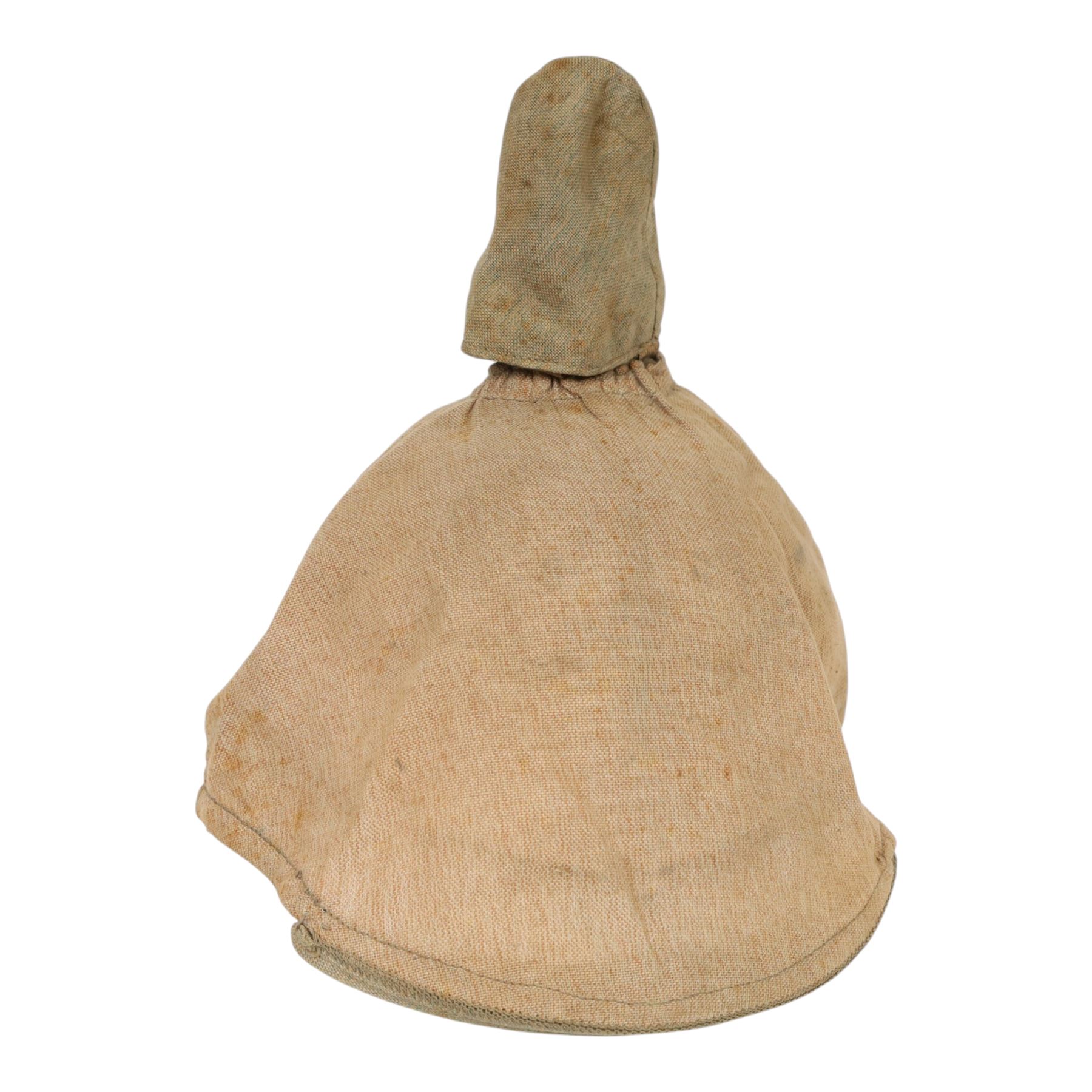 WWI canvas Pickelhaube Überzug (helmet cover), with ventilated finial cover, stamped D.H.P inside 