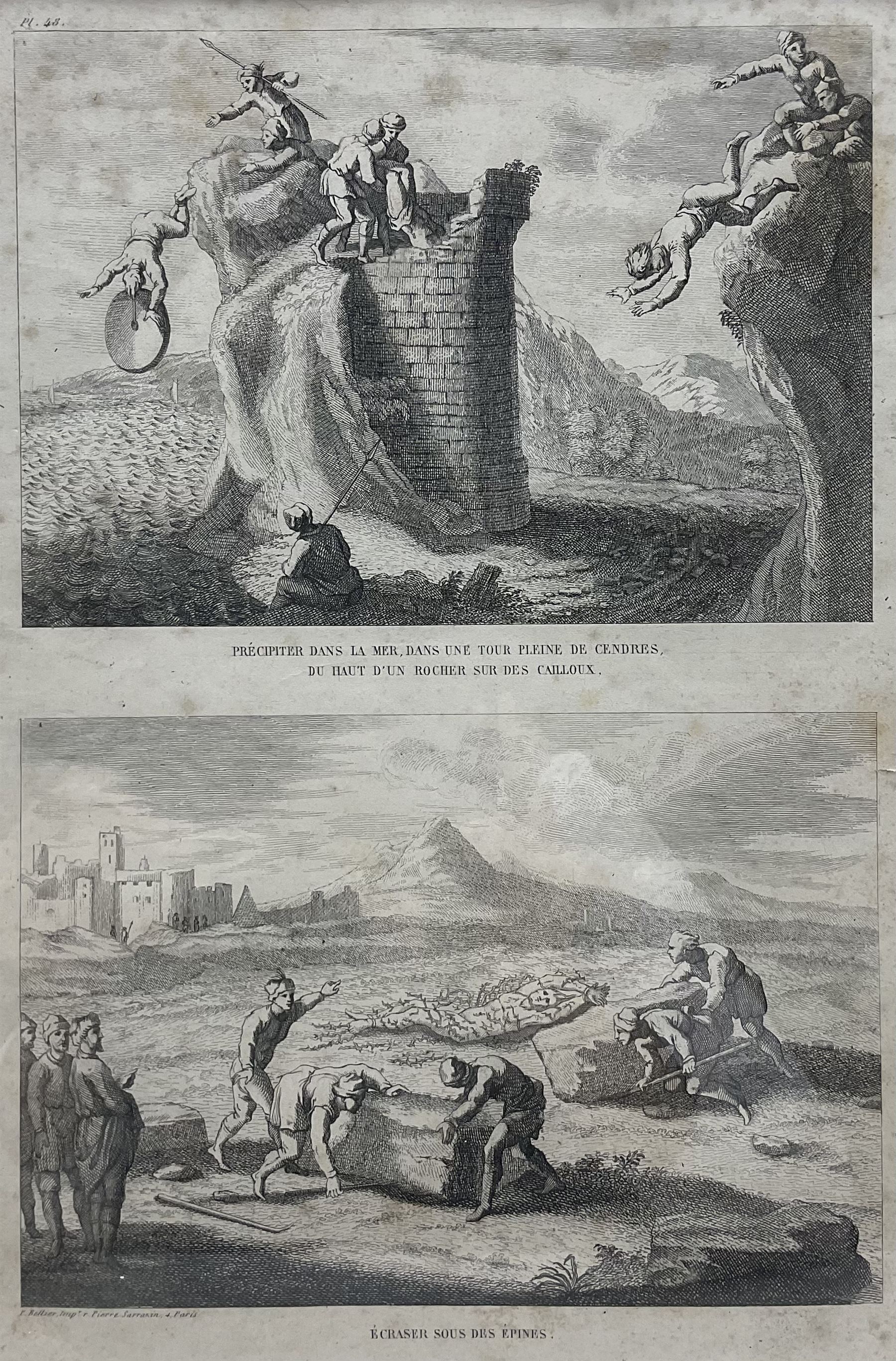 French School (19th century): Torture Scenes, set of eight engravings variously titled 30cm x 20cm (8)