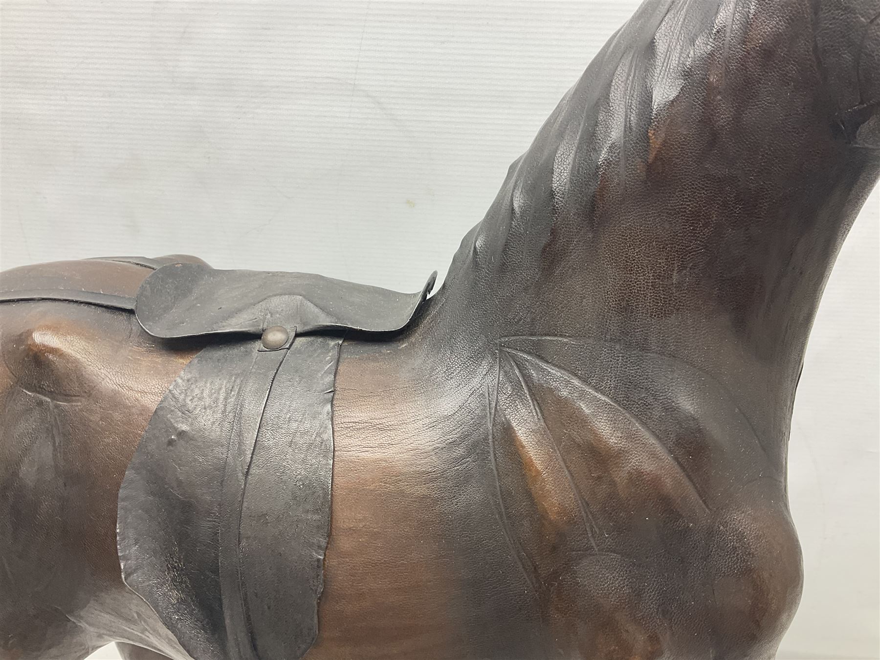Liberty style leather horse, H68cm