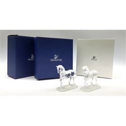 A pair of Swarovski Crystal horses H9.5cm, in original boxes