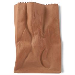 Tapio Wirllala for Rosenthal - Late 20th century novelty paper bag vase, model as a slightly crumpled paper bag as a part of the 'Do Not Litter' collection. Makers mark to the base, H20cm