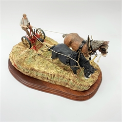 A limited edition Border Fine Arts figure group, Hay Cutting Starts Today (Standard Edition), model no B0405A by Ray Ayres, 430/950, on wooden bases, figure L32cm. 