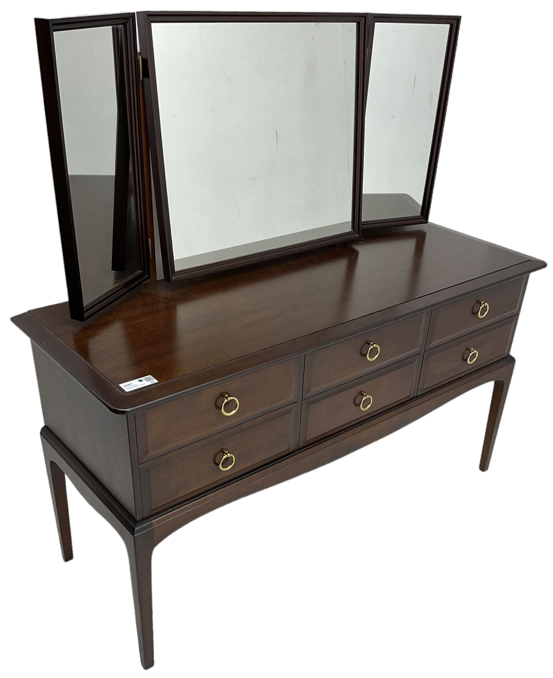 Stag Minstrel - triple mirror back dressing table, fitted with six drawers
