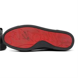 Christian Louboutin and Burberry - two pairs of designer shoes, comprising black leather Christian Louboutin low-top sneakers with black spike-studded toe caps and signature red soles, size 40, with dust bag, together with Burberry check canvas and red transparent strap sandals, size 39, with box and dust bag (2)