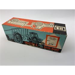 Britains Models - 9630 Ford 5000 tractor and Shawnee Poole Rear Dump with steering attachment and loading spade, in original box with lift-off top and display tray