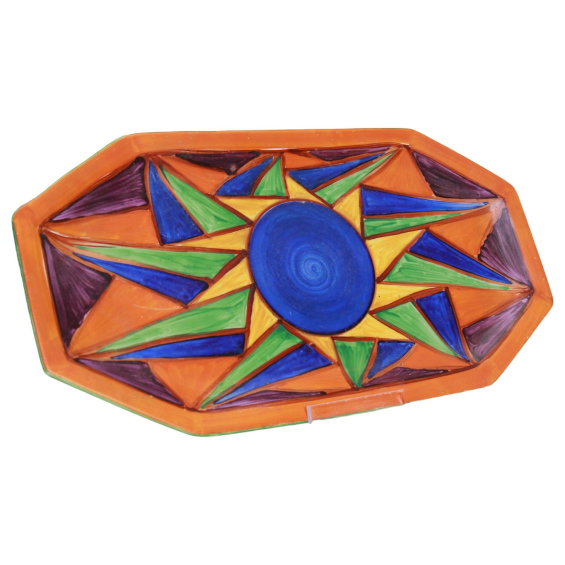 Wilkinson Pottery, rectangular dish in Original Bizarre pattern, with printed mark beneath, L30cm 