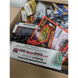 Collection of diecast model vehicles, including two Munster Koaches, Maisto Hondo S2000, NewRay cars, Hotwheels, etc
