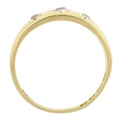 Victorian 18ct gold gypsy set, three stone old cut diamond ring, London 1894, total diamond weight approx0.35 carat