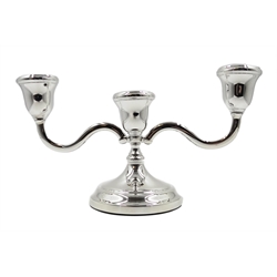  Shop stock: Silver candelabra with detachable branches and cups by L R Watson Birmingham 2003, 21cm weighted, boxed  