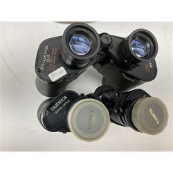 Six cased pairs of binoculars, to include Mirador 10x40, Chinon Countryman 7x35, Yashica 10x50, Yashica 8x40 etc