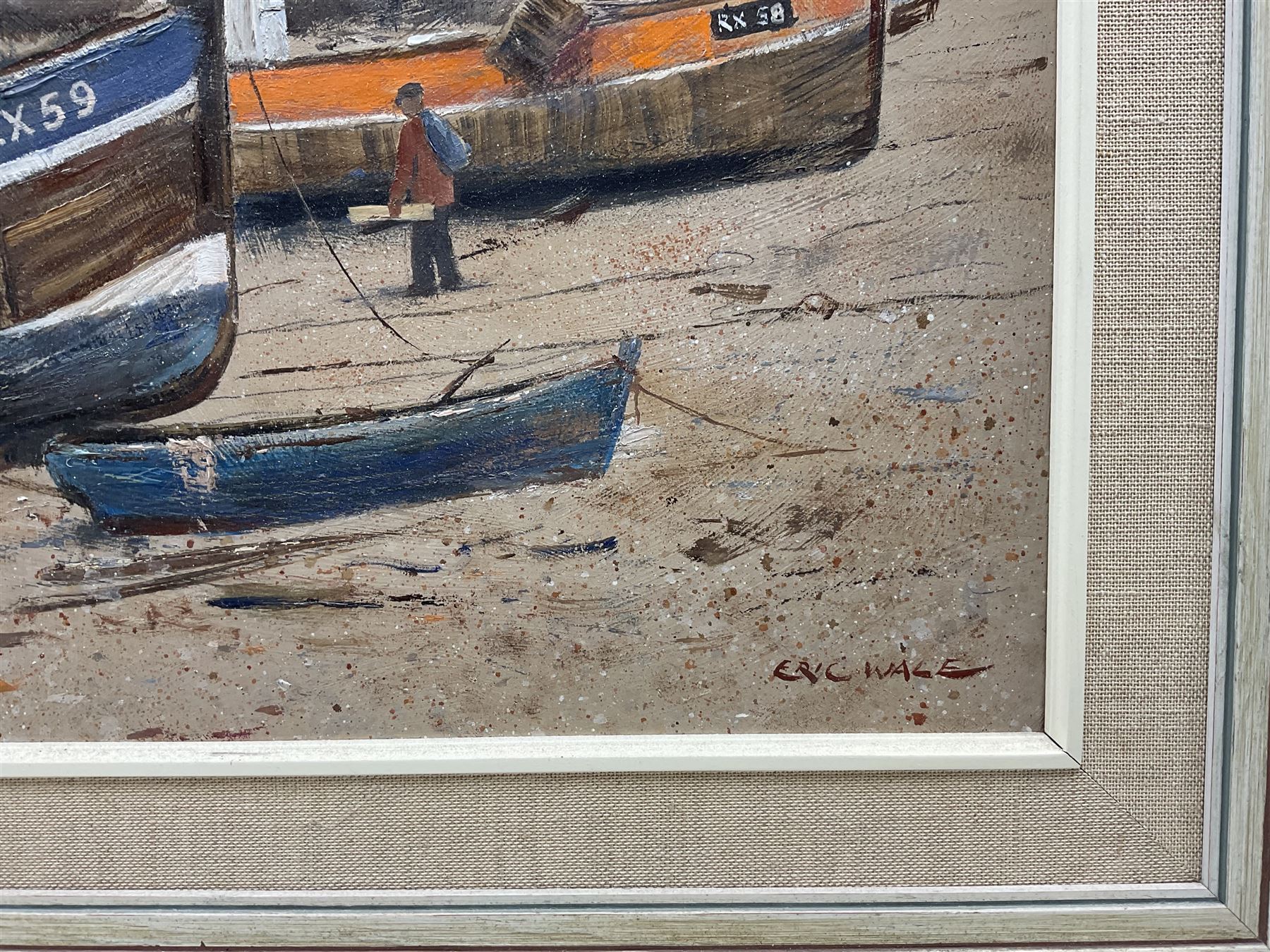 Eric Wale (South African 1916-2001): Beached Boats, oil on board signed 44cm x 60cm 