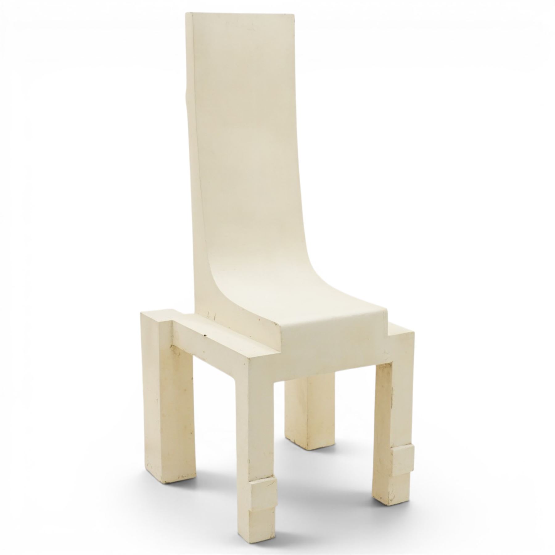 Robert Clatworthy RA (British 1928-2015): 'Chair', cast fibreglass resin sculpture in white finish, W58cm D58cm H128cm
Provenance: Illustrated on page 120 of the artist's catalogue raisonne; gifted directly by the artist to the vendor's partner