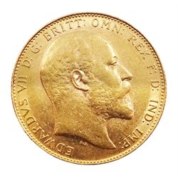 King Edward VII 1910 gold full sovereign coin, Ottawa mint