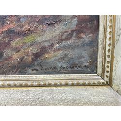 Owen Bowen (Staithes Group 1873-1967): 'A Highland Bridge - Sutherlandshire', oil on board signed, original title label verso 40cm x 50cm